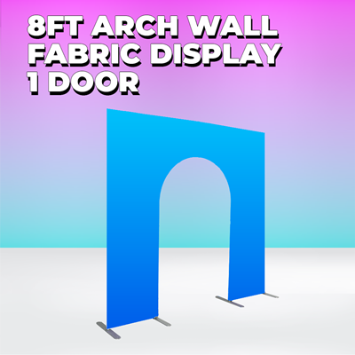8ft Arch Wall 1 Door Fabric Display