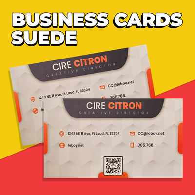 Suede Business Cards