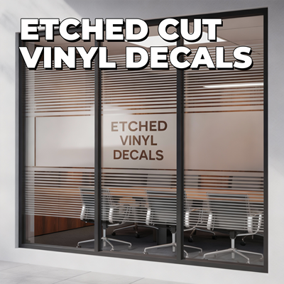 Etched Cut Vinyl Decals