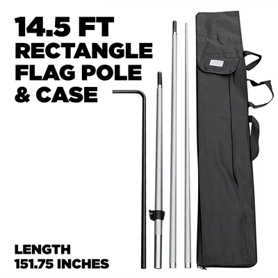 14.5 Ft Rectangle Flag Pole and Case